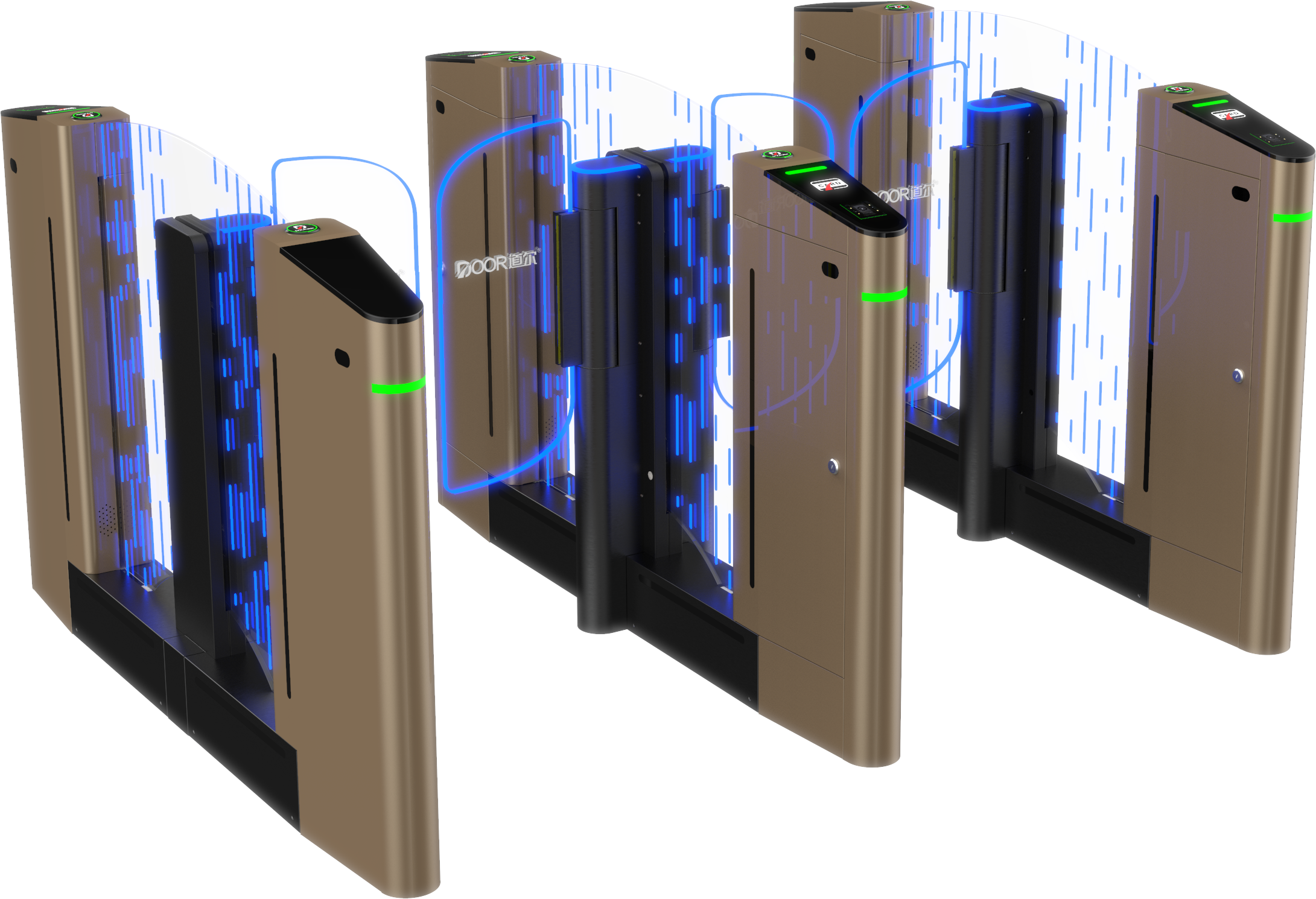 DOOR Turnstile Silver Red Gold Speed Gate With IC Card Face Recognition