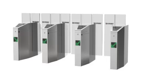 40W 550mm Width Cards Reader Glass Sliding Turnstile